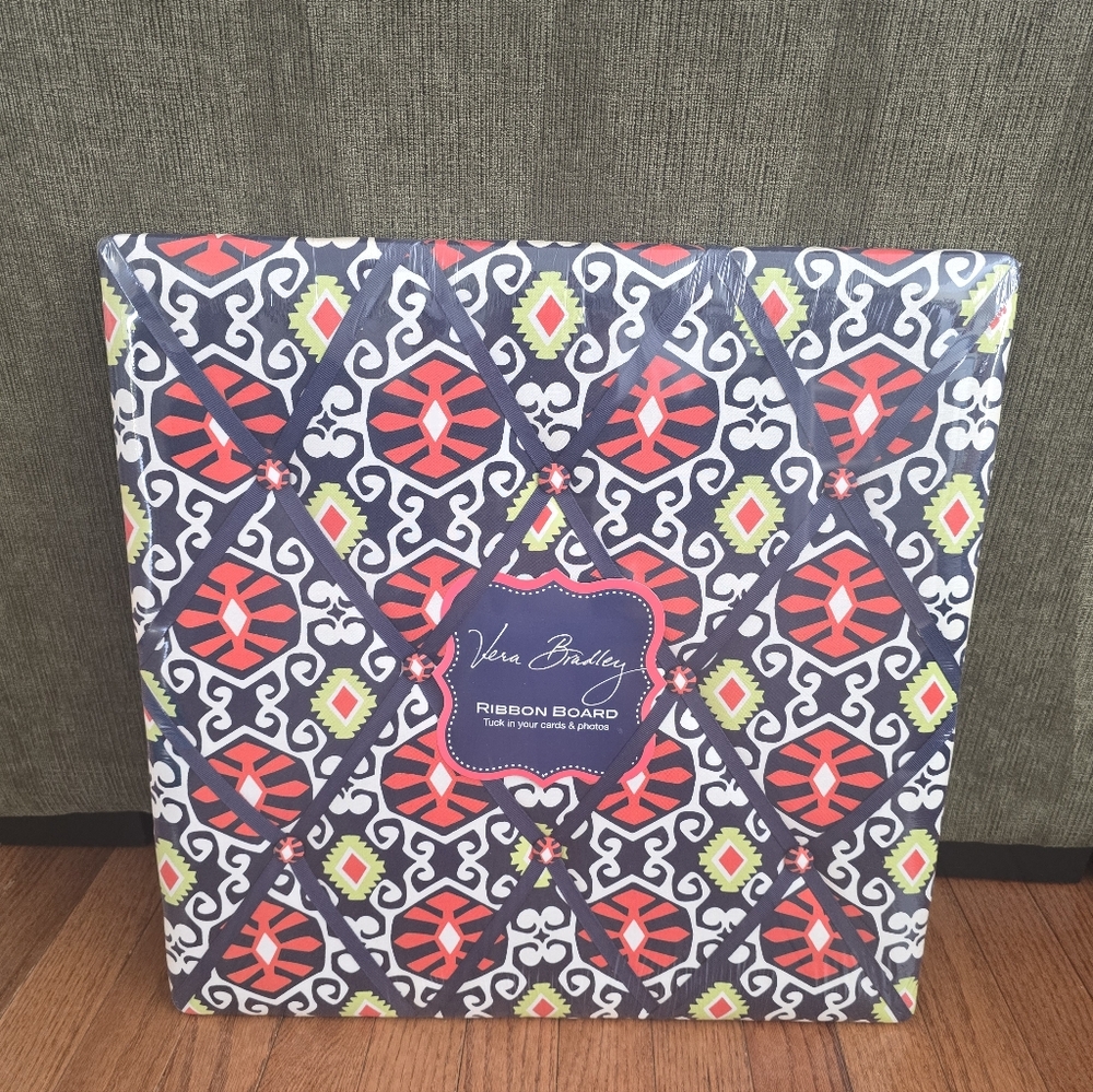 Vera Bradley Ribbon Board - Sun Valley - Navy, Orange, Lime green & White